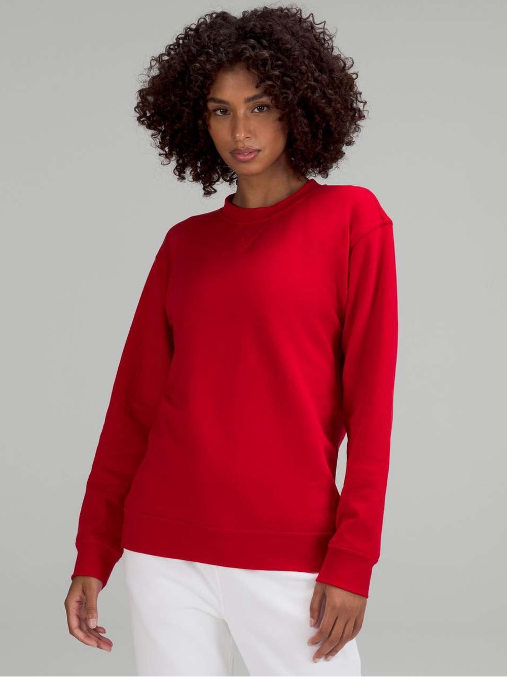 Lululemon All Yours Crew Fleece sweatshirt Red loungewear activewear outdoor L